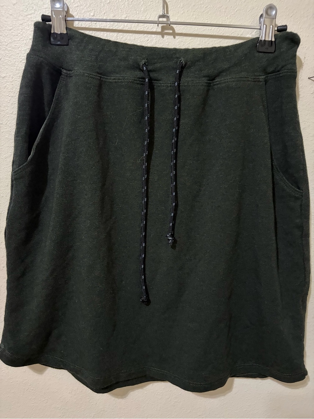 Evereve Forest Green Drawstring A-Line Mini Skirt